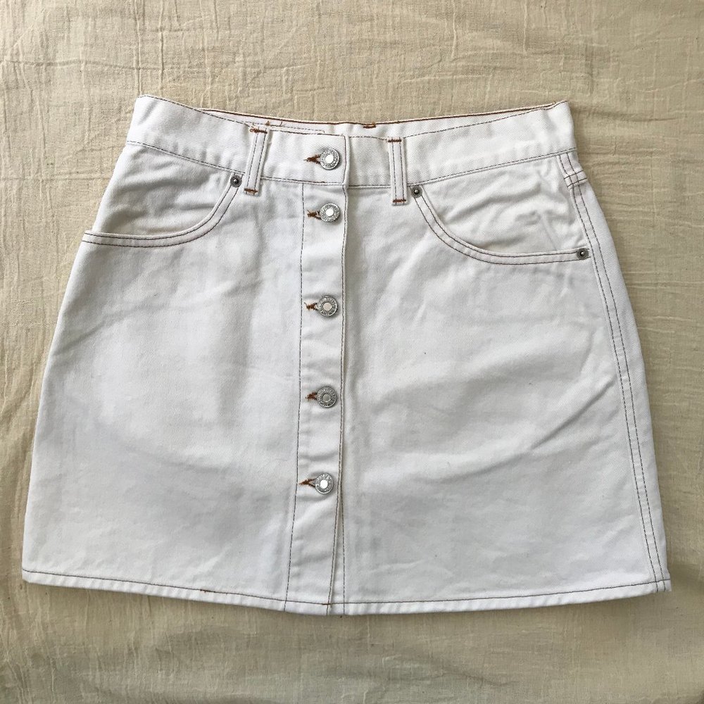 Vintage Bennetton Button Front Denim Mini Skirt